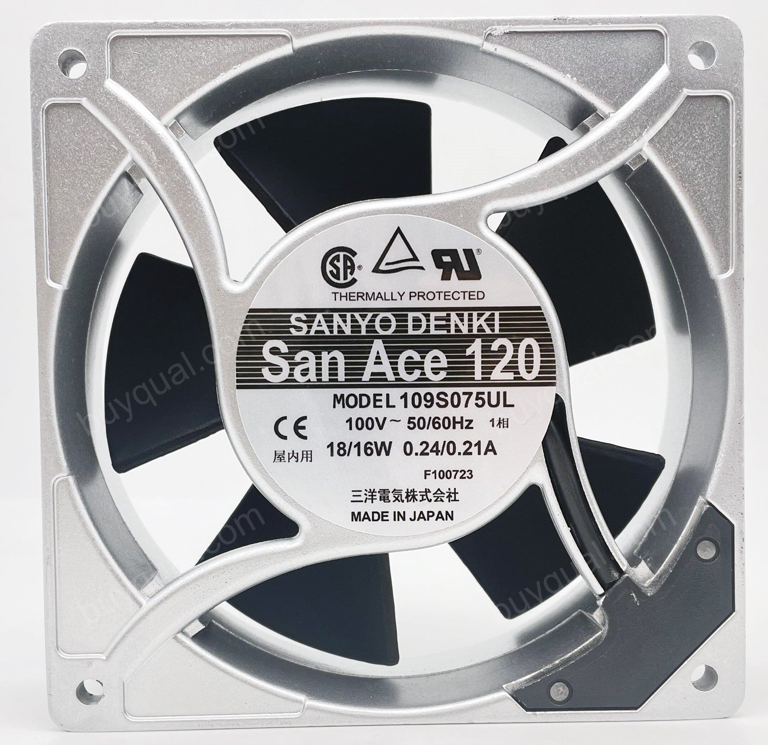 Sanyo 109S075UL 100V 0.24/0.21A 18/16W Cooling Fan Sanyo 109S075UL 100V 0.24/0.21A 18/16W Cooling Fan
